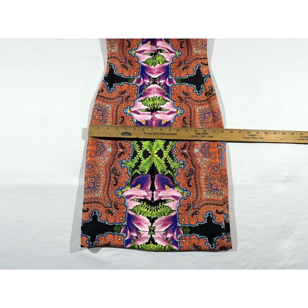 Clover Canyon Womens Orange Floral Sleeveless Stretch Party Sheath Dress Sz S - Picture 10 of 13